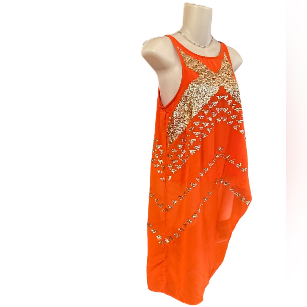 MARCIANO Orange Sequin Tank Top Blouse Tunic‎ - Picture 8 of 14